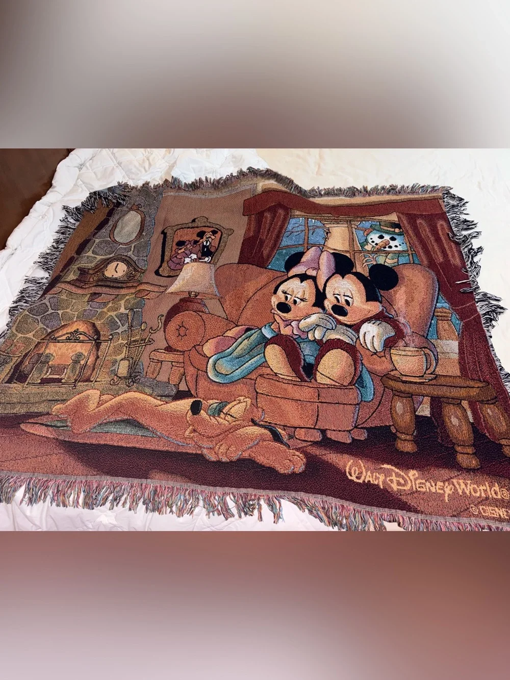 Walt Disney World Mickey & Minnie Cozy Throw Blanket